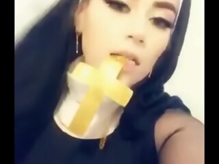 Slutty Nun gets fucked with the addition of receives a heavy creampie
