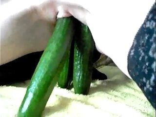 Progressive amateur fucks a whiskey keep in check and cucumbers